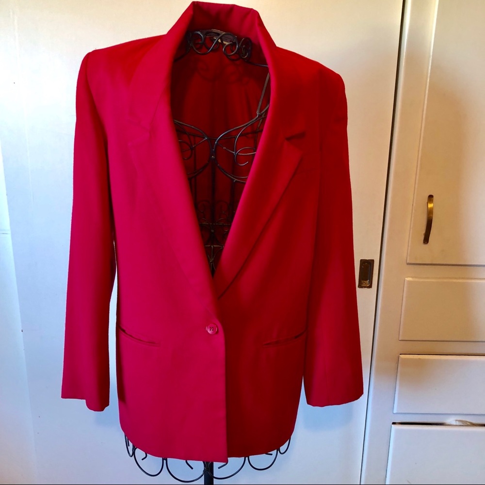 Vintage 90’s Stefanie hot pink blazer size 6